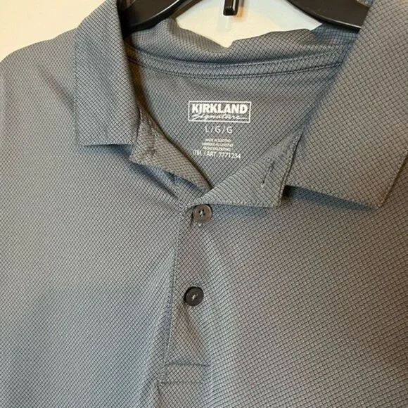 Kirkland Signature Men's Gray Performance Polo Size Large - Picture 3 of 6